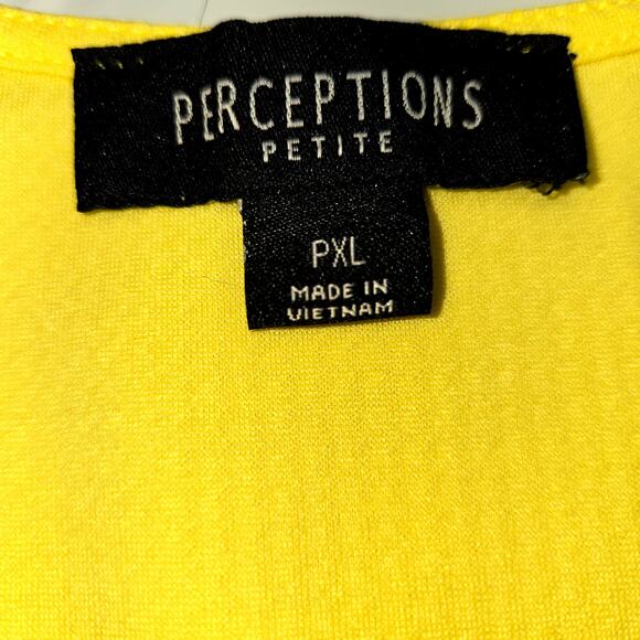 Perceptions PXL Women's Blazer Yellow Suit Coat Misses Petite Size 14 16 Jacket - Picture 2 of 5